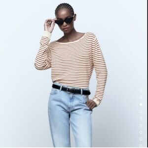 Zara Lightweight Soft Striped Sweater